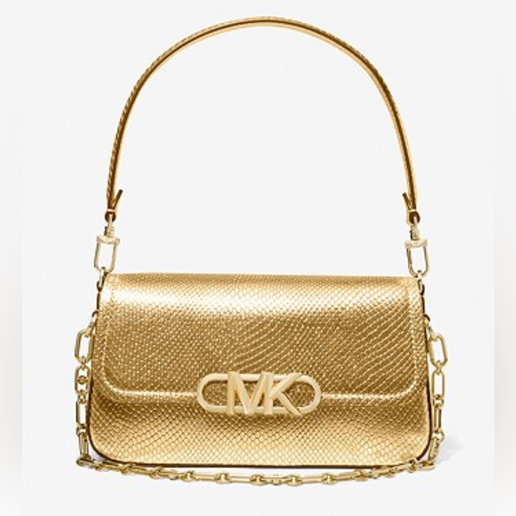 Michael Kors Parker Snake Embossed Leather Shoulder Bag